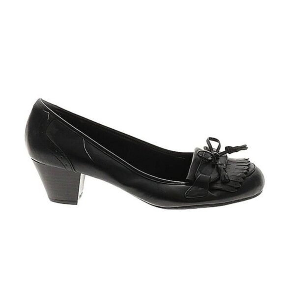 Life Stride Black Heels with Chunky Medium Heel - Picture 1 of 2